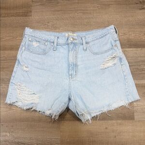 Madewell Women’s Relaxed Mid-length Distressed Denim Shorts, Size 31